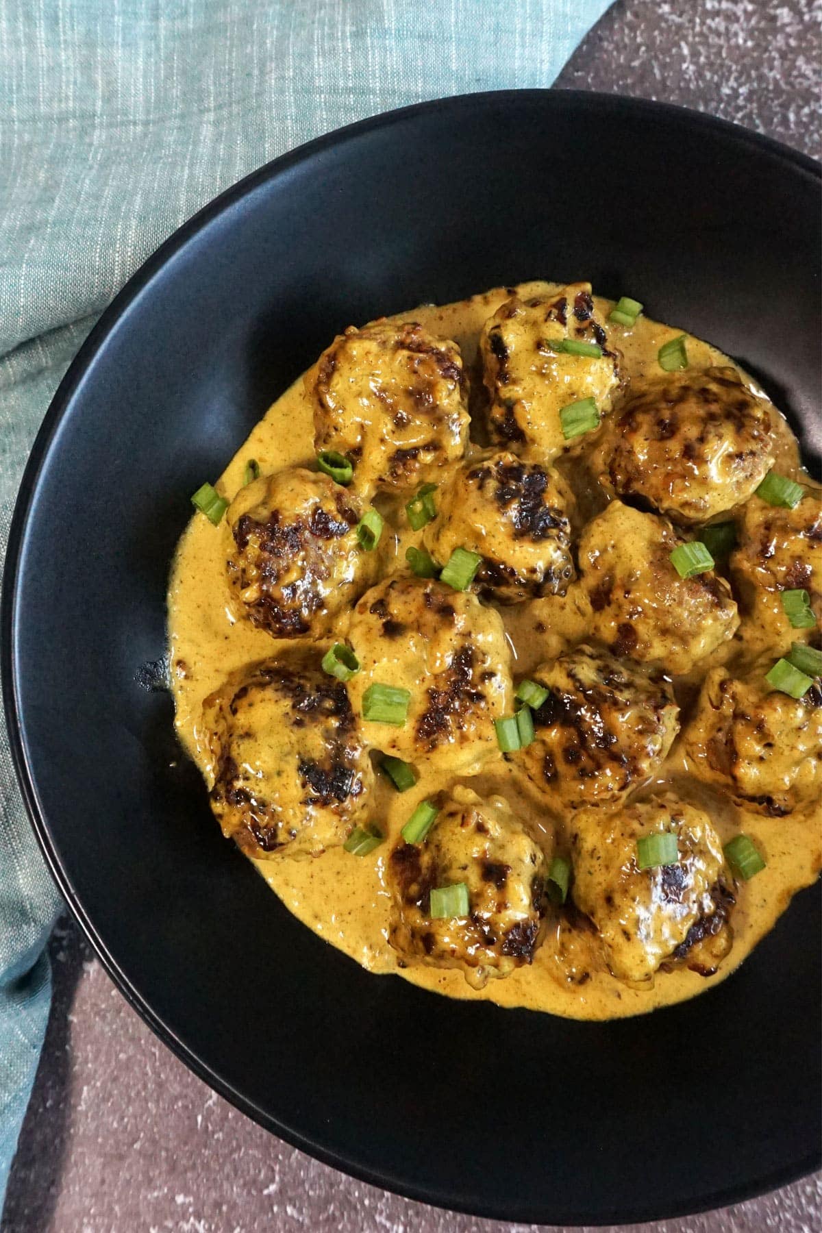 Bowl of Keto Swedish Meatballs with Turmeric