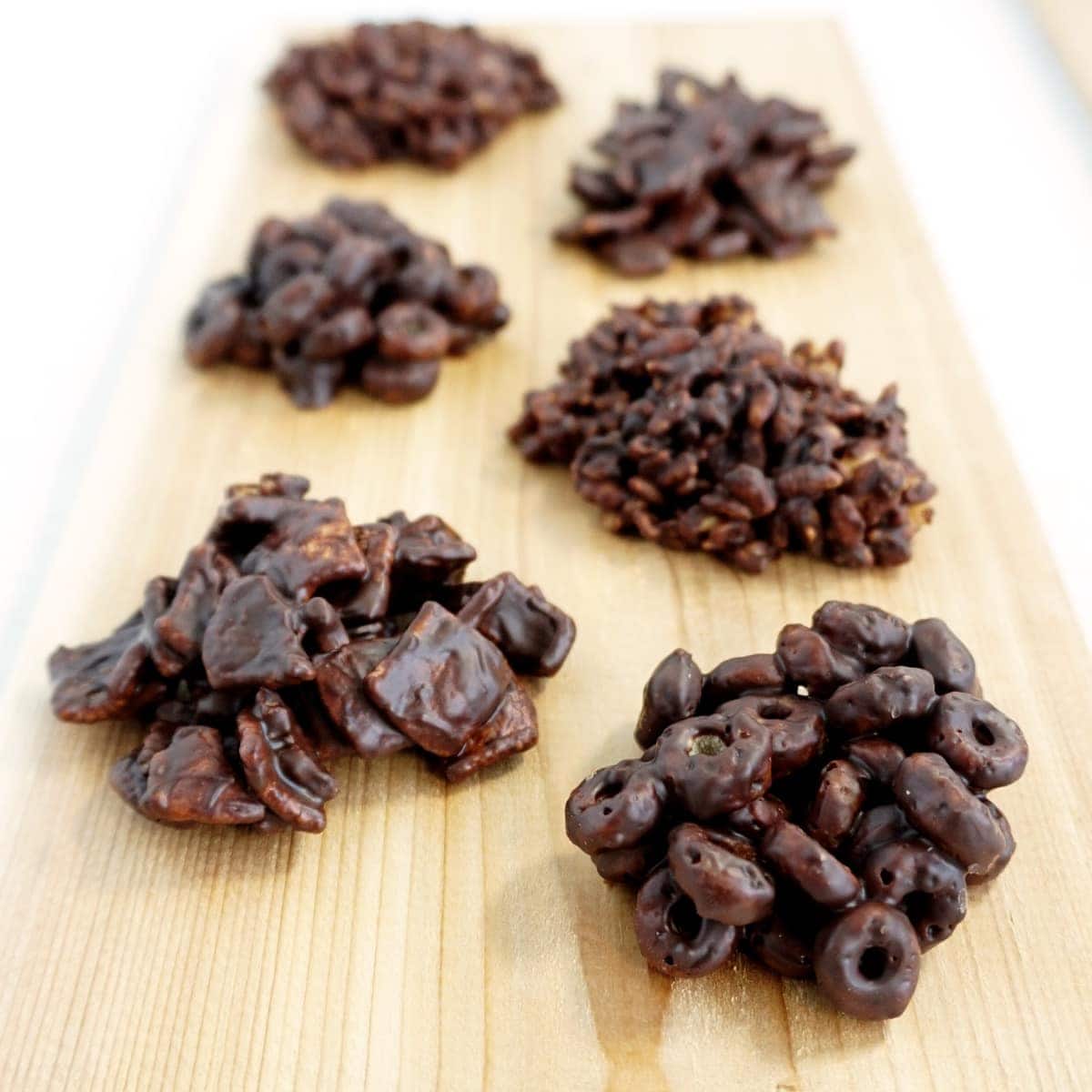 Haystack Keto Cookies on a wooden platter